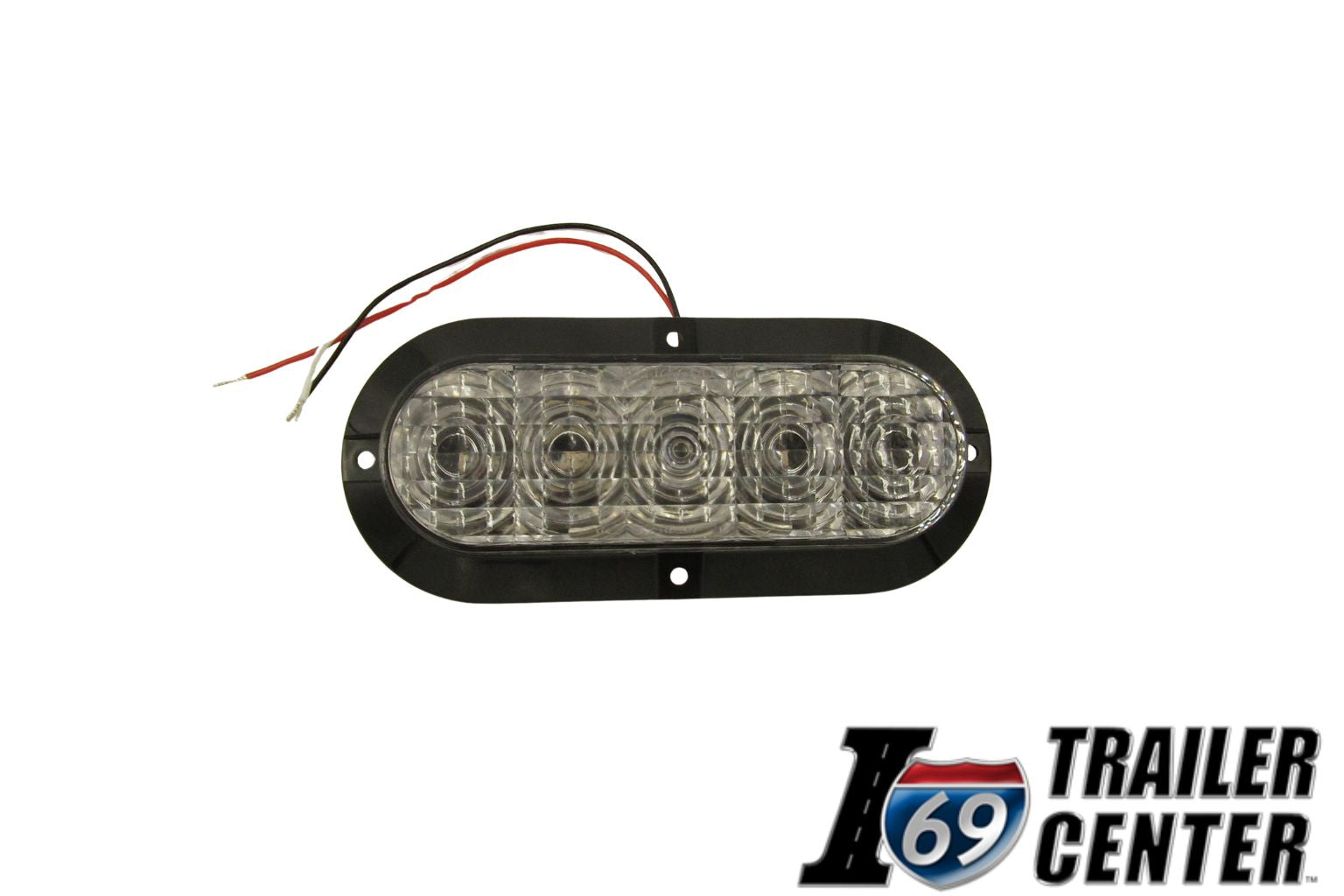 LED 6"  Oval Light, Red/Clear